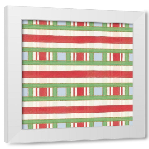 Christmas Critters Bright Pattern VIA White Modern Wood Framed Art Print by Adams, Emily