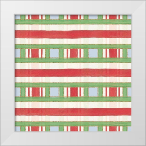 Christmas Critters Bright Pattern VIA White Modern Wood Framed Art Print by Adams, Emily