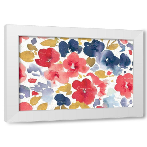 Floral Flow I White Modern Wood Framed Art Print by Pela Studio
