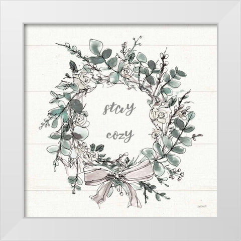 Modern Farmhouse VII Stay Cozy White Modern Wood Framed Art Print by Tavoletti, Anne