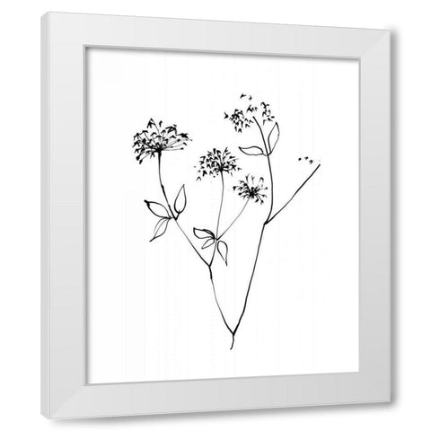 Ink Flowers 09 on White White Modern Wood Framed Art Print by Tillmon, Avery