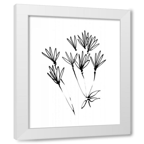 Ink Flowers 19 on White White Modern Wood Framed Art Print by Tillmon, Avery