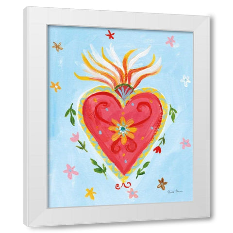 Fridas Heart I White Modern Wood Framed Art Print by Zaman, Farida