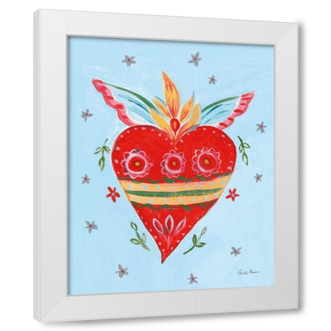 Fridas Heart II White Modern Wood Framed Art Print by Zaman, Farida