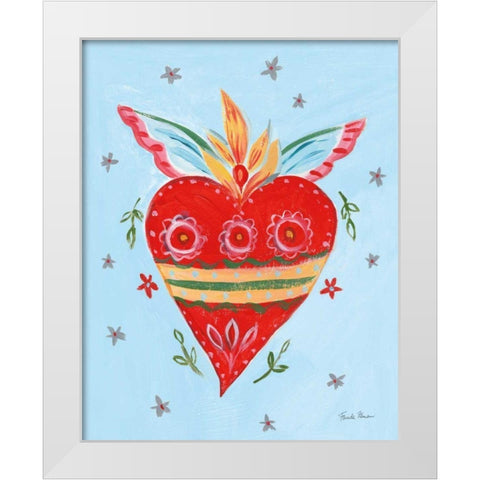 Fridas Heart II White Modern Wood Framed Art Print by Zaman, Farida