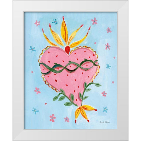 Fridas Heart IV White Modern Wood Framed Art Print by Zaman, Farida