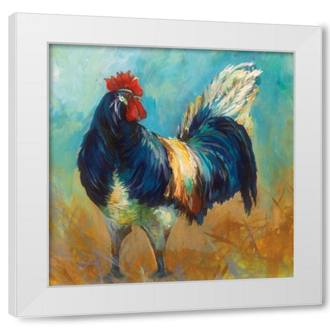 Cocky White Modern Wood Framed Art Print by Vertentes, Jeanette