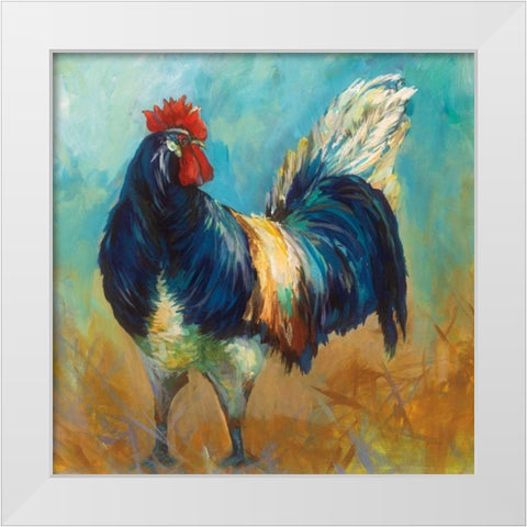 Cocky White Modern Wood Framed Art Print by Vertentes, Jeanette