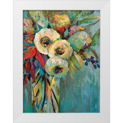 Mod Floral White Modern Wood Framed Art Print by Vertentes, Jeanette