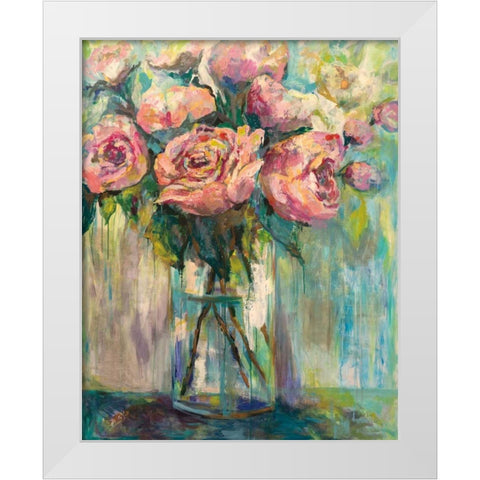 Peony Play White Modern Wood Framed Art Print by Vertentes, Jeanette