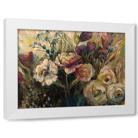 Summer Garden White Modern Wood Framed Art Print by Vertentes, Jeanette