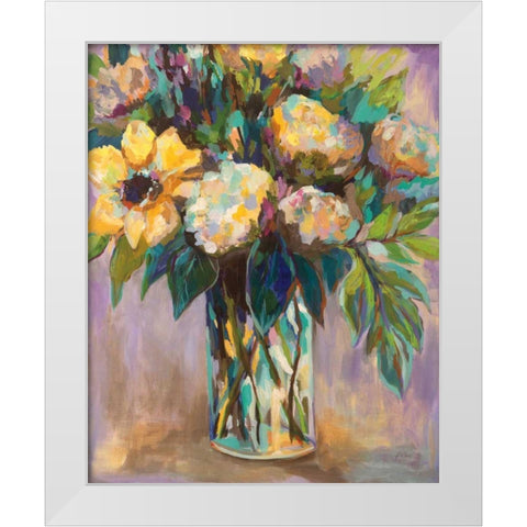 Summmer Floral White Modern Wood Framed Art Print by Vertentes, Jeanette