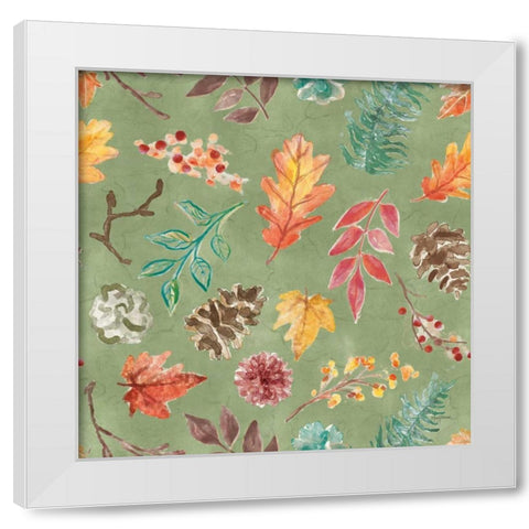 Autumn Friends Pattern IIF White Modern Wood Framed Art Print by Urban, Mary