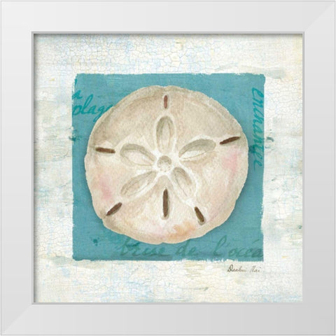 Shades of Blue III White Modern Wood Framed Art Print by Nai, Danhui