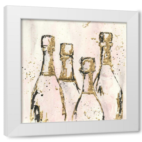 Champagne is Grand I White Modern Wood Framed Art Print by Paschke, Chris