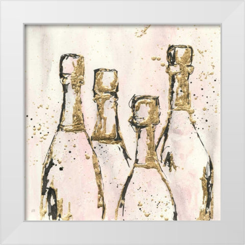 Champagne is Grand I White Modern Wood Framed Art Print by Paschke, Chris