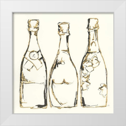Champagne is Grand III White Modern Wood Framed Art Print by Paschke, Chris