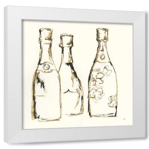 Champagne is Grand IV White Modern Wood Framed Art Print by Paschke, Chris