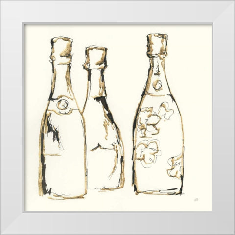 Champagne is Grand IV White Modern Wood Framed Art Print by Paschke, Chris