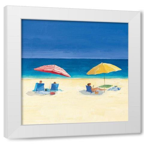 Day at the Beach Sq I White Modern Wood Framed Art Print by Tillmon, Avery