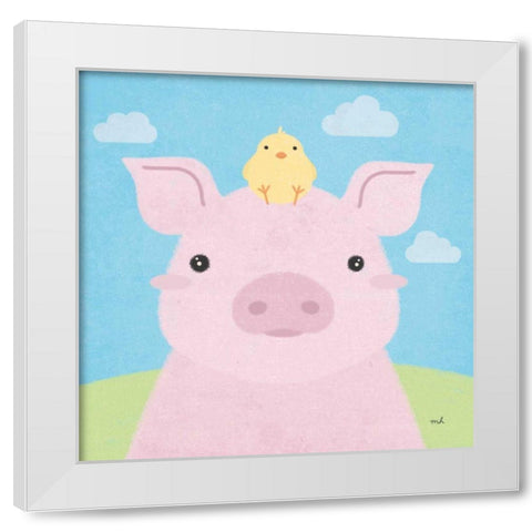 Barn Buddies II White Modern Wood Framed Art Print by Hershey, Moira