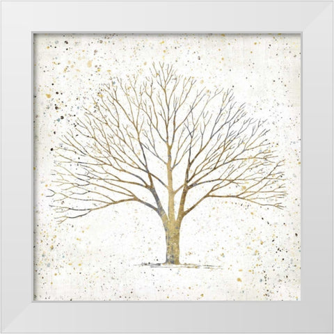 Solitary Tree Gold White Modern Wood Framed Art Print by Tillmon, Avery