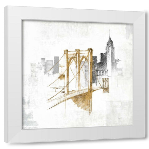 Brooklyn Bridge No Words White Modern Wood Framed Art Print by Tillmon, Avery