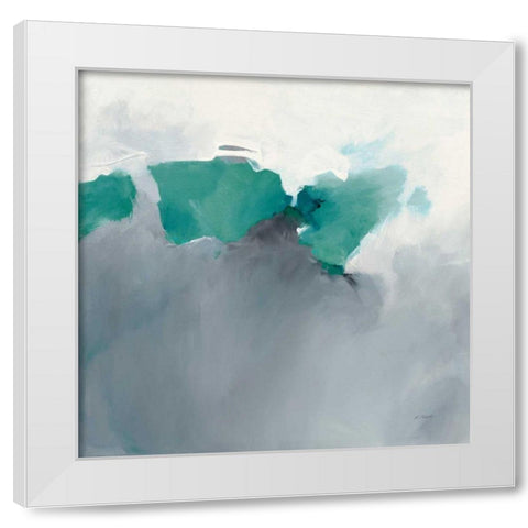 Dark to Light Peacock White Modern Wood Framed Art Print by Schick, Mike