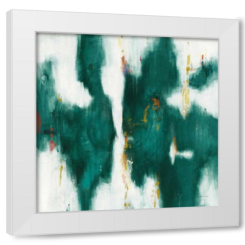 Green Texture I White Modern Wood Framed Art Print by Nai, Danhui