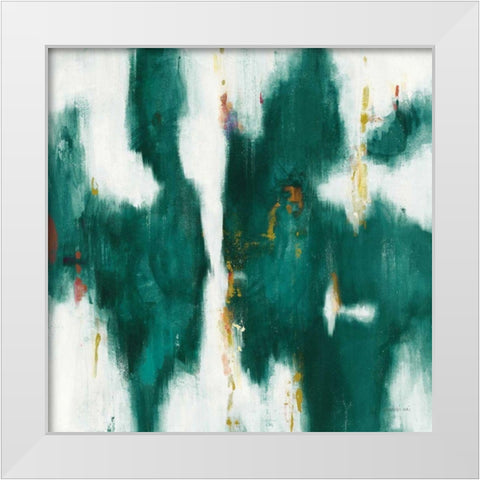 Green Texture I White Modern Wood Framed Art Print by Nai, Danhui