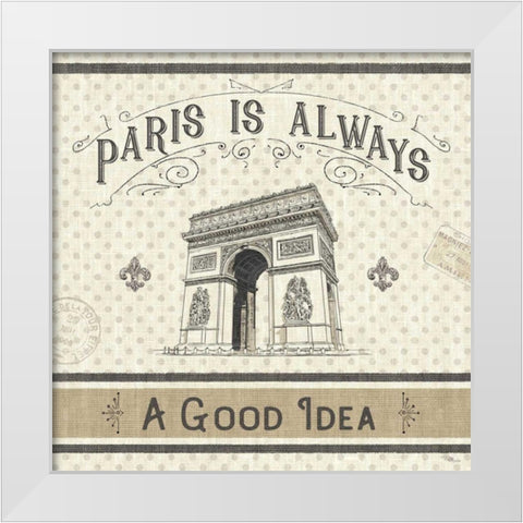 Paris Farmhouse IV White Modern Wood Framed Art Print by Pela Studio