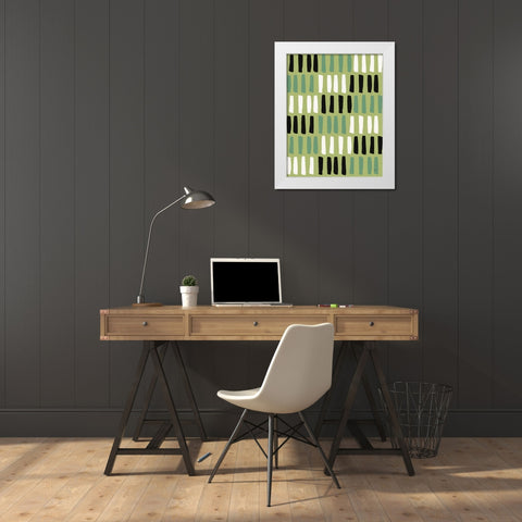 Shamrock Shades Step 03B Black White Modern Wood Framed Art Print by Aiken, Jess