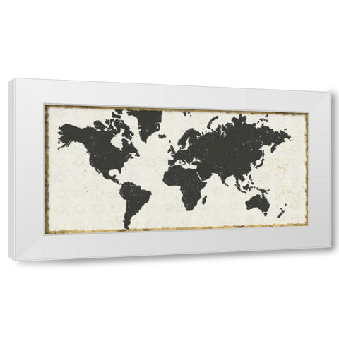 Kami Map No Patterns White Modern Wood Framed Art Print by Lovell, Kathrine