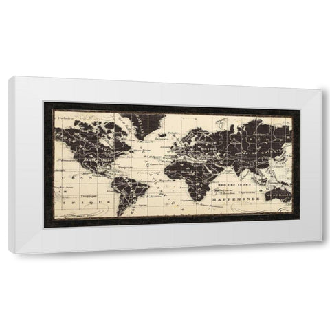 Old World Map Parchment White Modern Wood Framed Art Print by Pela Studio