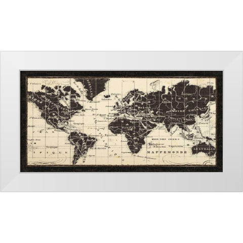 Old World Map Parchment White Modern Wood Framed Art Print by Pela Studio