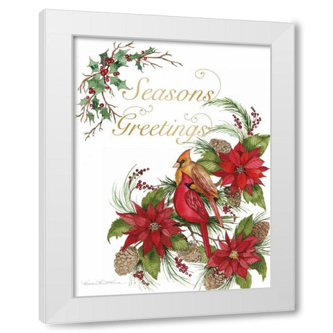 Holiday Happiness VI Greetings White Modern Wood Framed Art Print by McKenna, Kathleen Parr