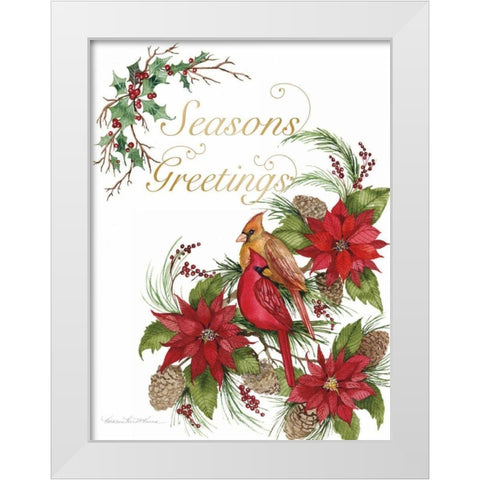 Holiday Happiness VI Greetings White Modern Wood Framed Art Print by McKenna, Kathleen Parr