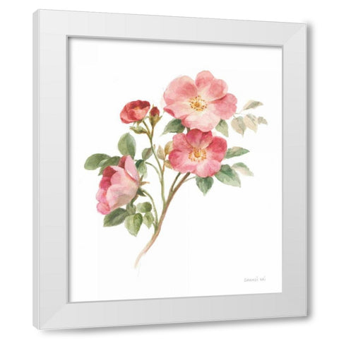 Sprigs of Summer II on White White Modern Wood Framed Art Print by Nai, Danhui