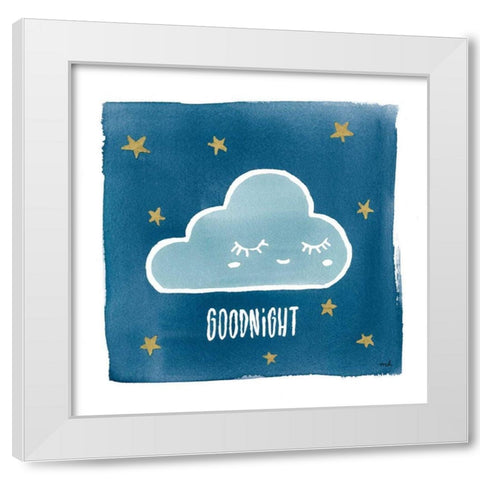 Night Sky Goodnight White Modern Wood Framed Art Print by Hershey, Moira
