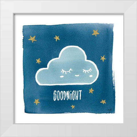 Night Sky Goodnight White Modern Wood Framed Art Print by Hershey, Moira