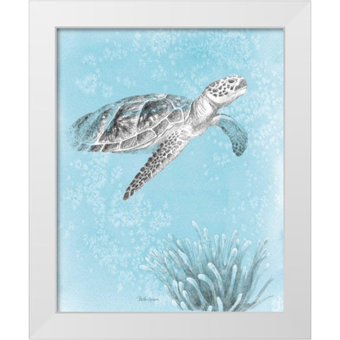 Coastal Sea Life I v2 White Modern Wood Framed Art Print by Grove, Beth