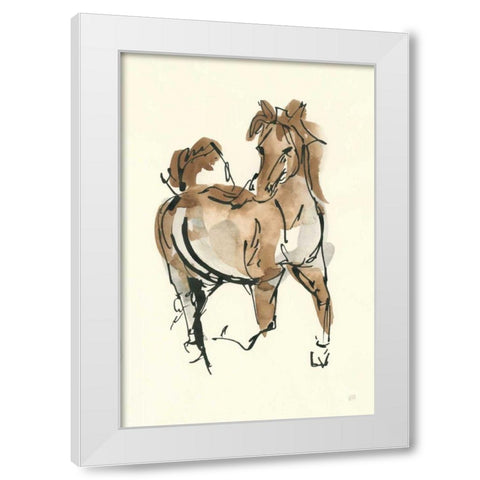 Sketchy Horse V White Modern Wood Framed Art Print by Paschke, Chris