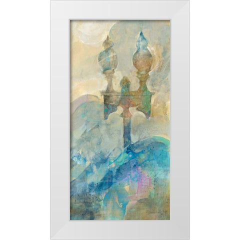 Twilight Paris White Modern Wood Framed Art Print by Hristova, Albena