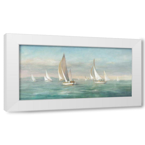 Weekend Sail White Modern Wood Framed Art Print by Nai, Danhui