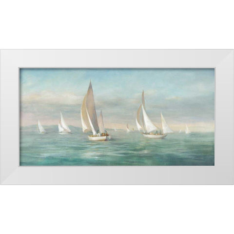 Weekend Sail White Modern Wood Framed Art Print by Nai, Danhui