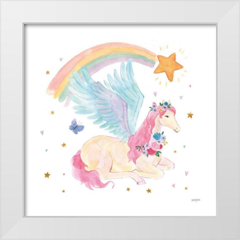 Magical Friends II Butterfly White Modern Wood Framed Art Print by Jackson, Jenaya