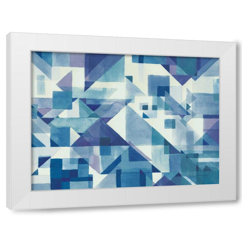 Try Angles I Blue White Modern Wood Framed Art Print by Nai, Danhui