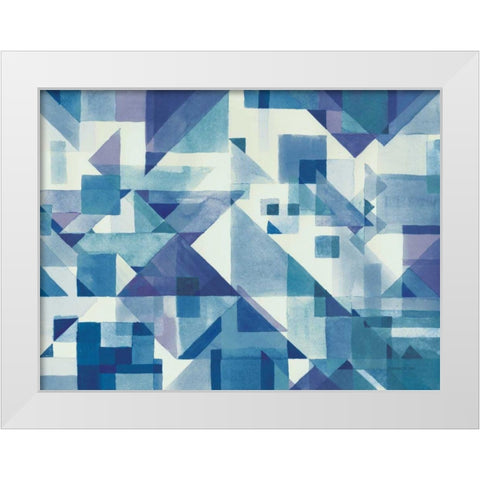 Try Angles I Blue White Modern Wood Framed Art Print by Nai, Danhui