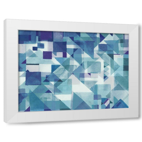 Try Angles II Blue White Modern Wood Framed Art Print by Nai, Danhui