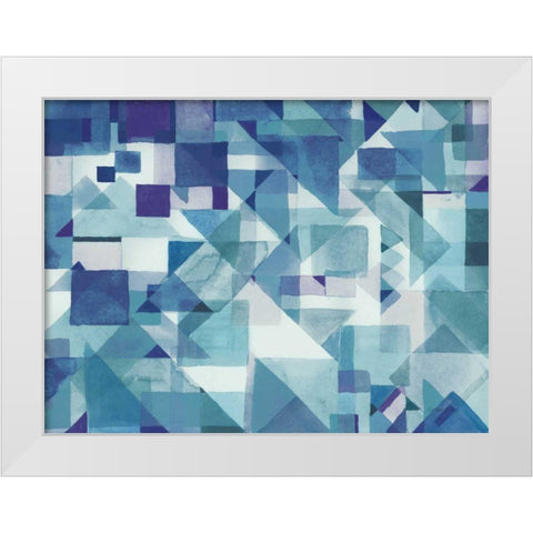 Try Angles II Blue White Modern Wood Framed Art Print by Nai, Danhui